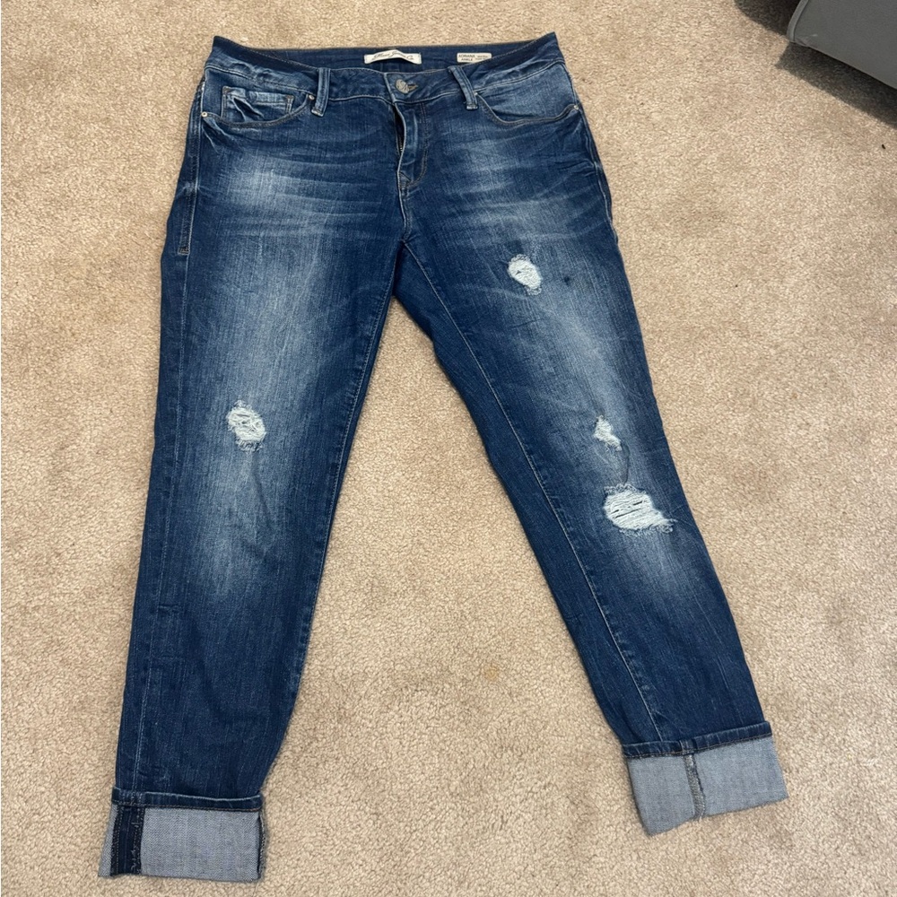 Mavi Women's Boyfriend Jeans in Dark Blue